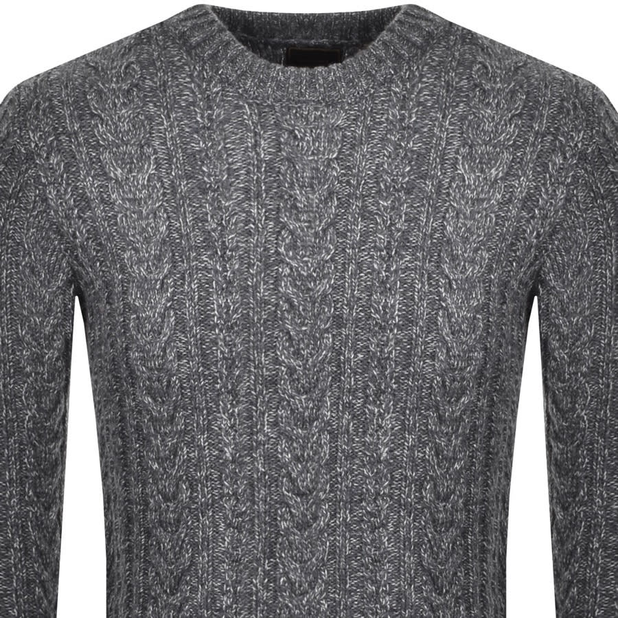 Alternative Image for ProductSuperdry Crew Neck Jacob Cable Knit Jumper Grey2